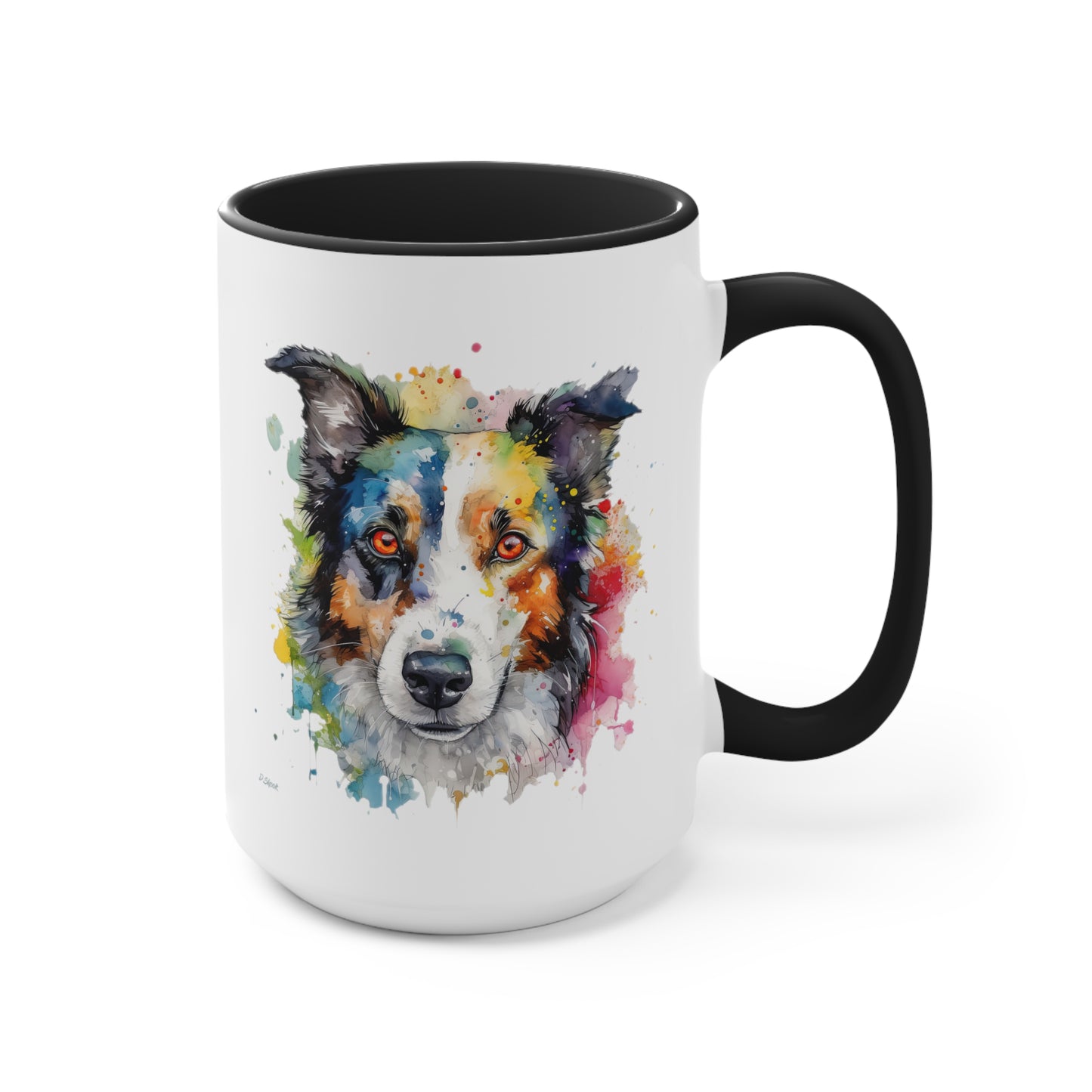 Border Collie 3 Accent Mugs