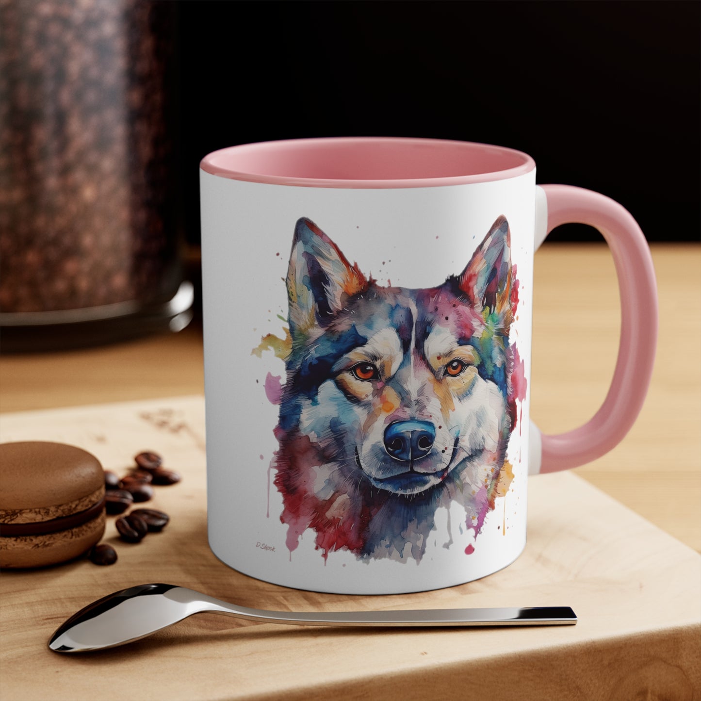Siberian Husky 4 Accent Mugs