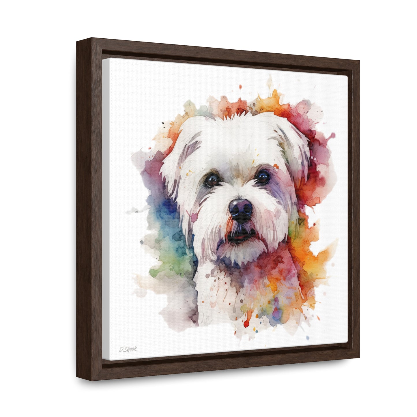 Maltese Dog 2 Gallery Canvas Wraps, Square Frame
