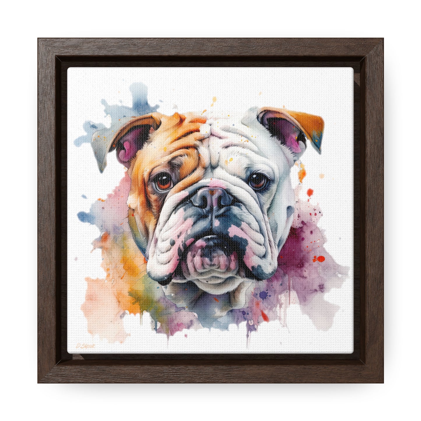 bulldog 1 Gallery Canvas Wraps, Square Frame