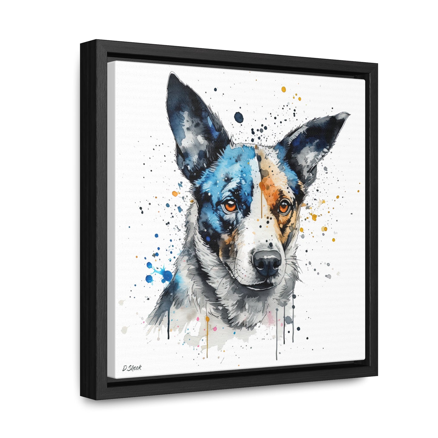 Blue Heeler 1 Gallery Canvas Wraps, Square Frame