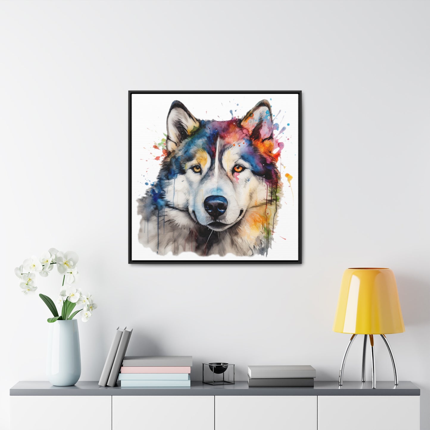 Alaskan Malamute 3 Gallery Canvas Wraps, Square Frame