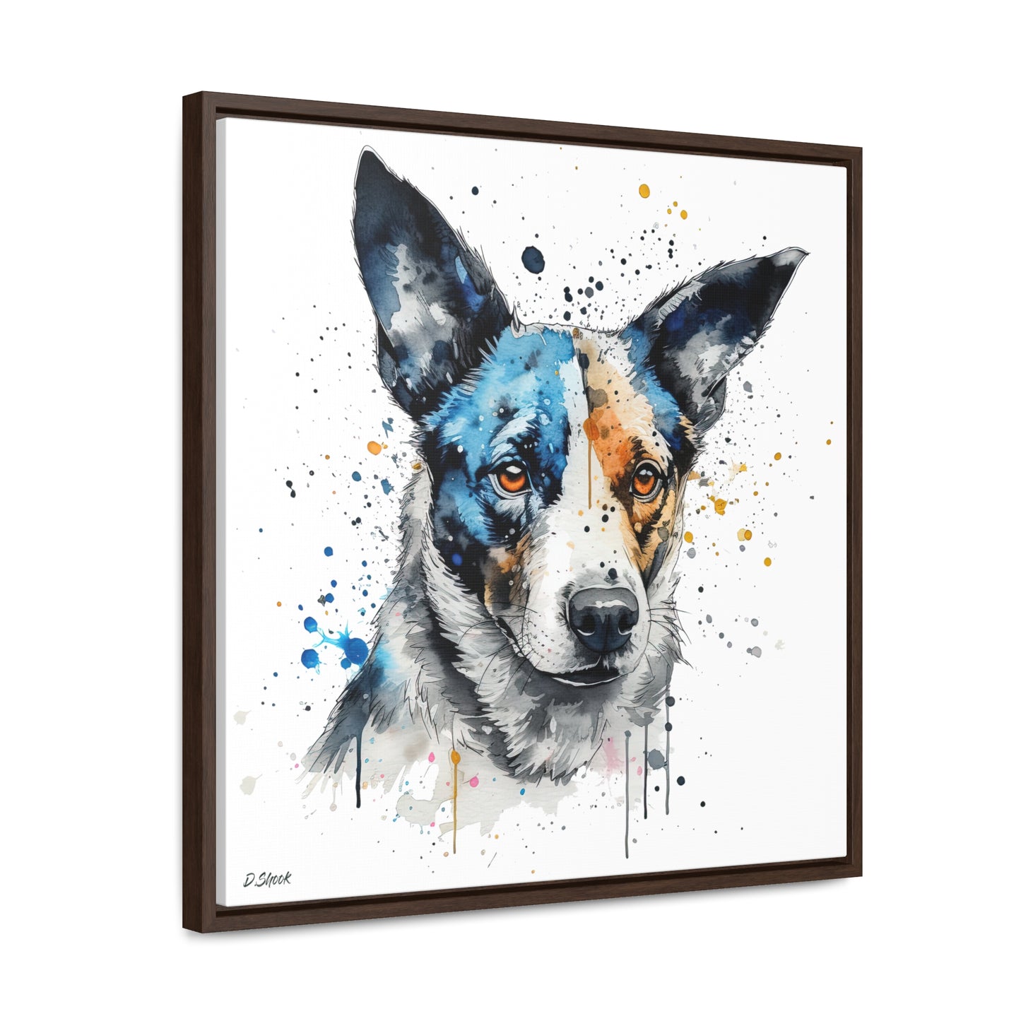 Blue Heeler 1 Gallery Canvas Wraps, Square Frame