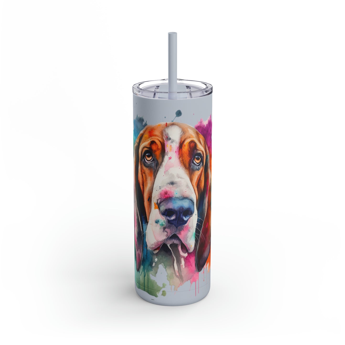 Basset Hound 3 Maars Maker Skinny Matte Tumbler, 20oz