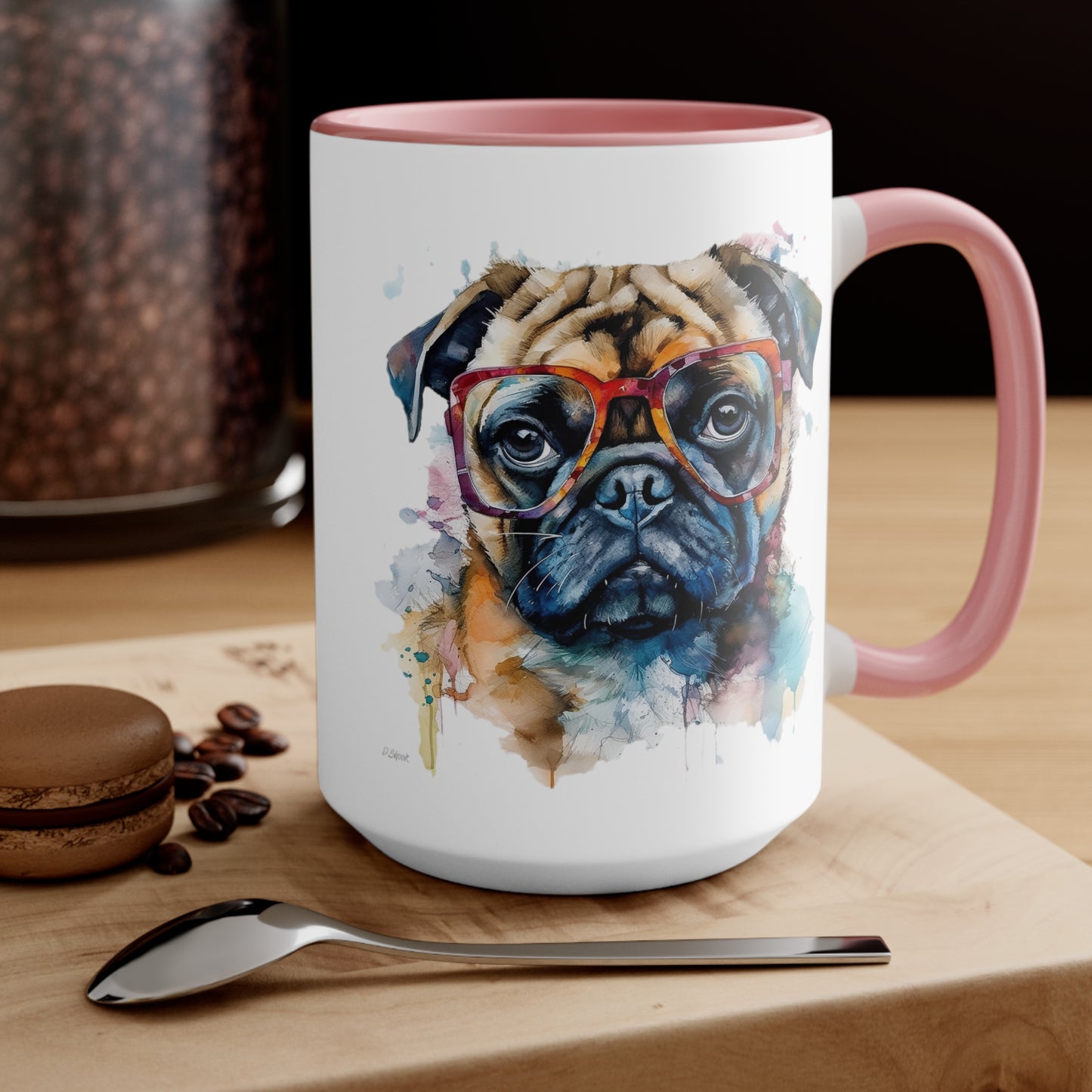 Pug 6 Accent Mugs