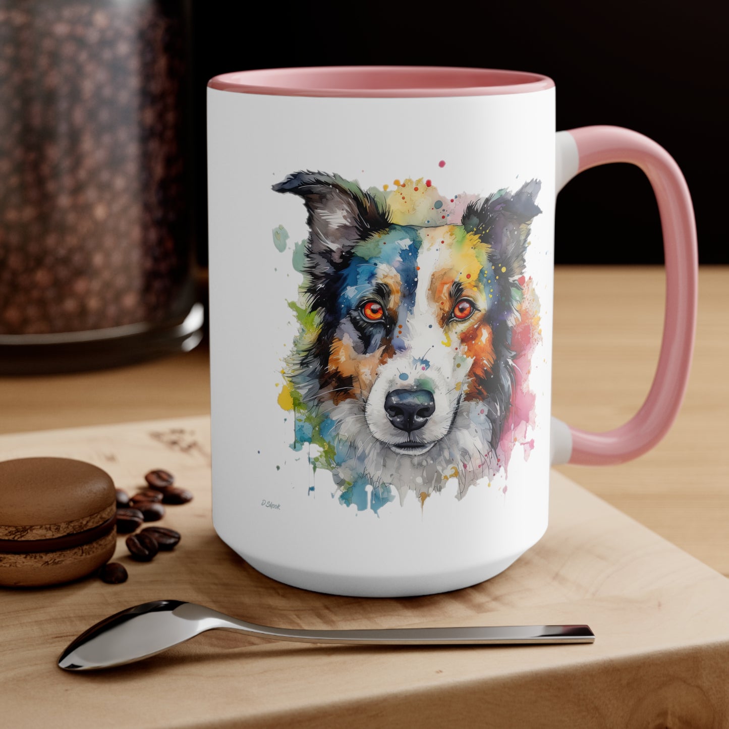 Border Collie 3 Accent Mugs