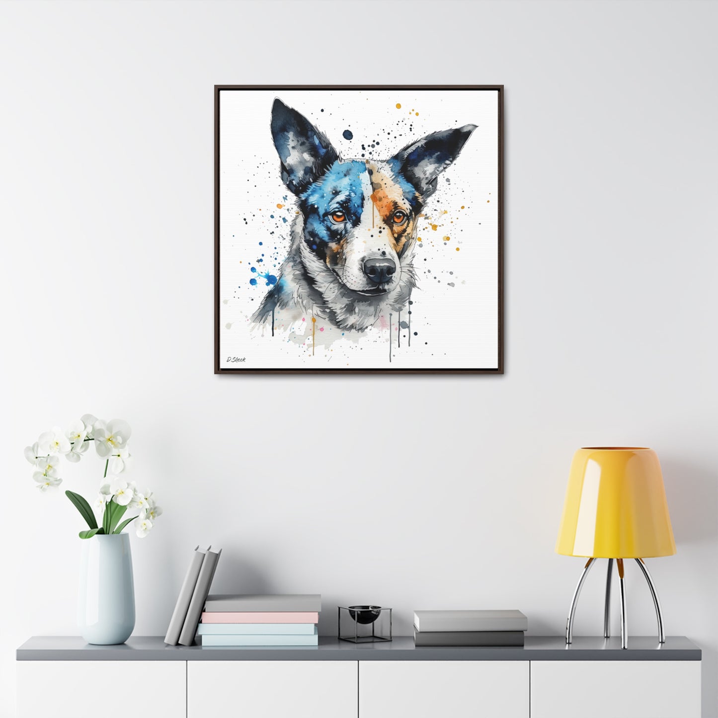 Blue Heeler 1 Gallery Canvas Wraps, Square Frame