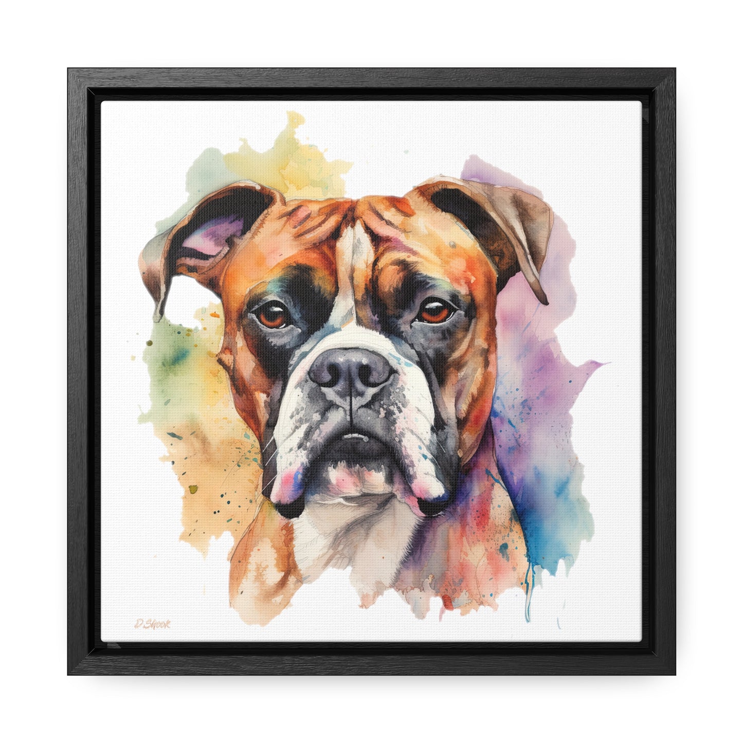 Boxer 2 Gallery Canvas Wraps, Square Frame