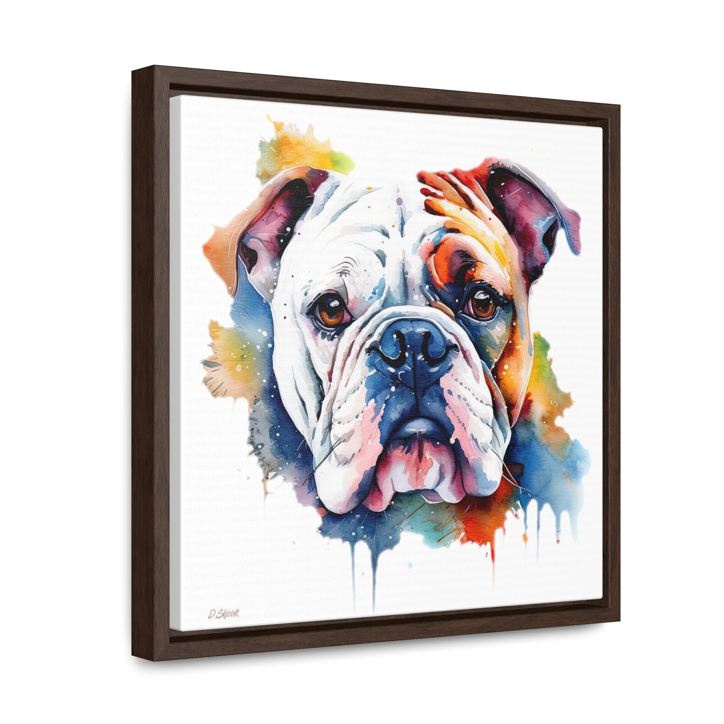 bulldog 4 Gallery Canvas Wraps, Square Frame