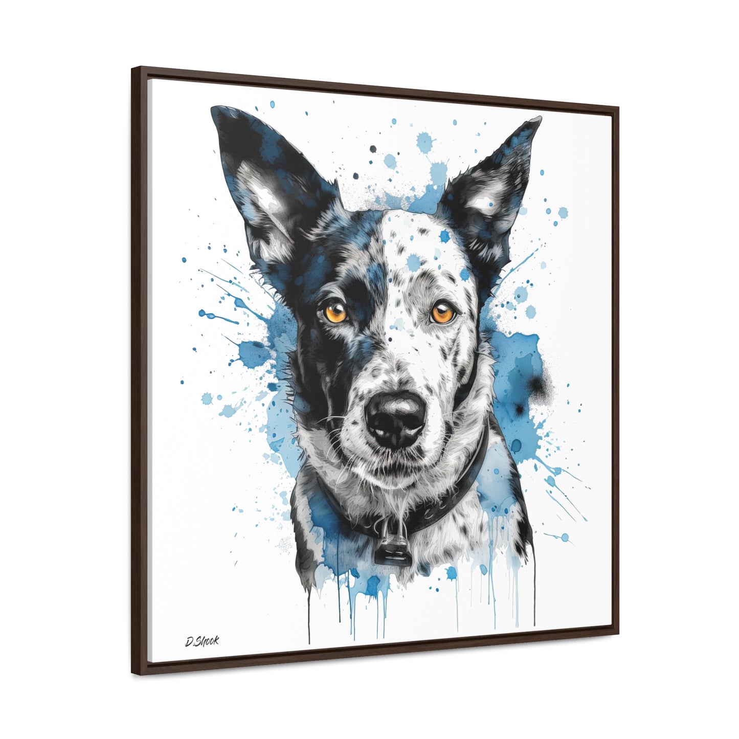 Blue Heeler 3 Gallery Canvas Wraps, Square Frame