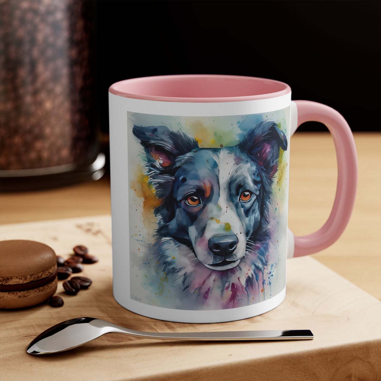 Border Collie 4 Accent Mugs