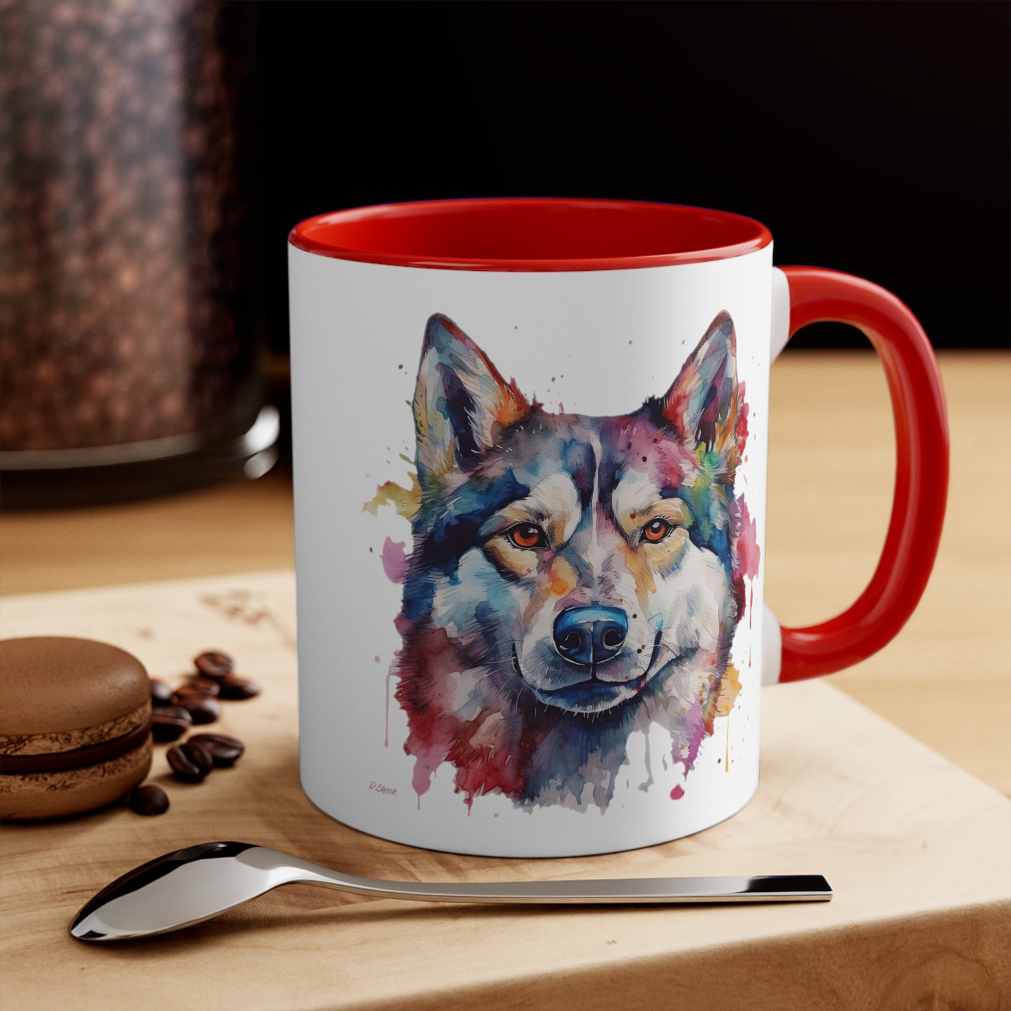 Siberian Husky 4 Accent Mugs