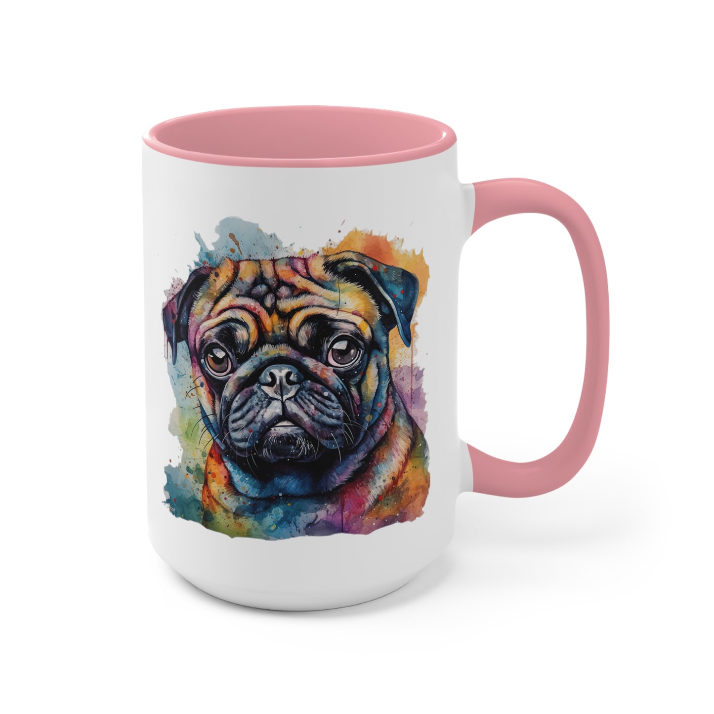 Pug 2 Accent Mugs
