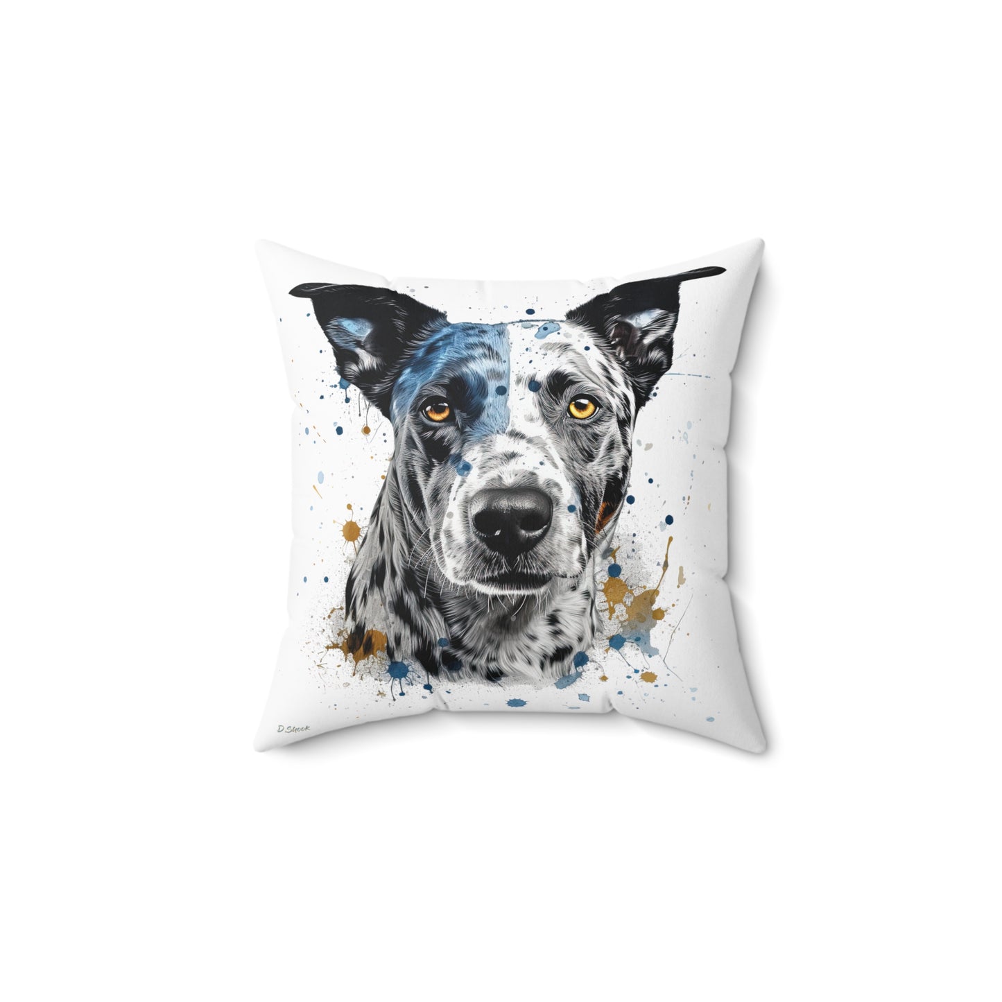 Blue Heeler 4 Spun Polyester Square Pillow