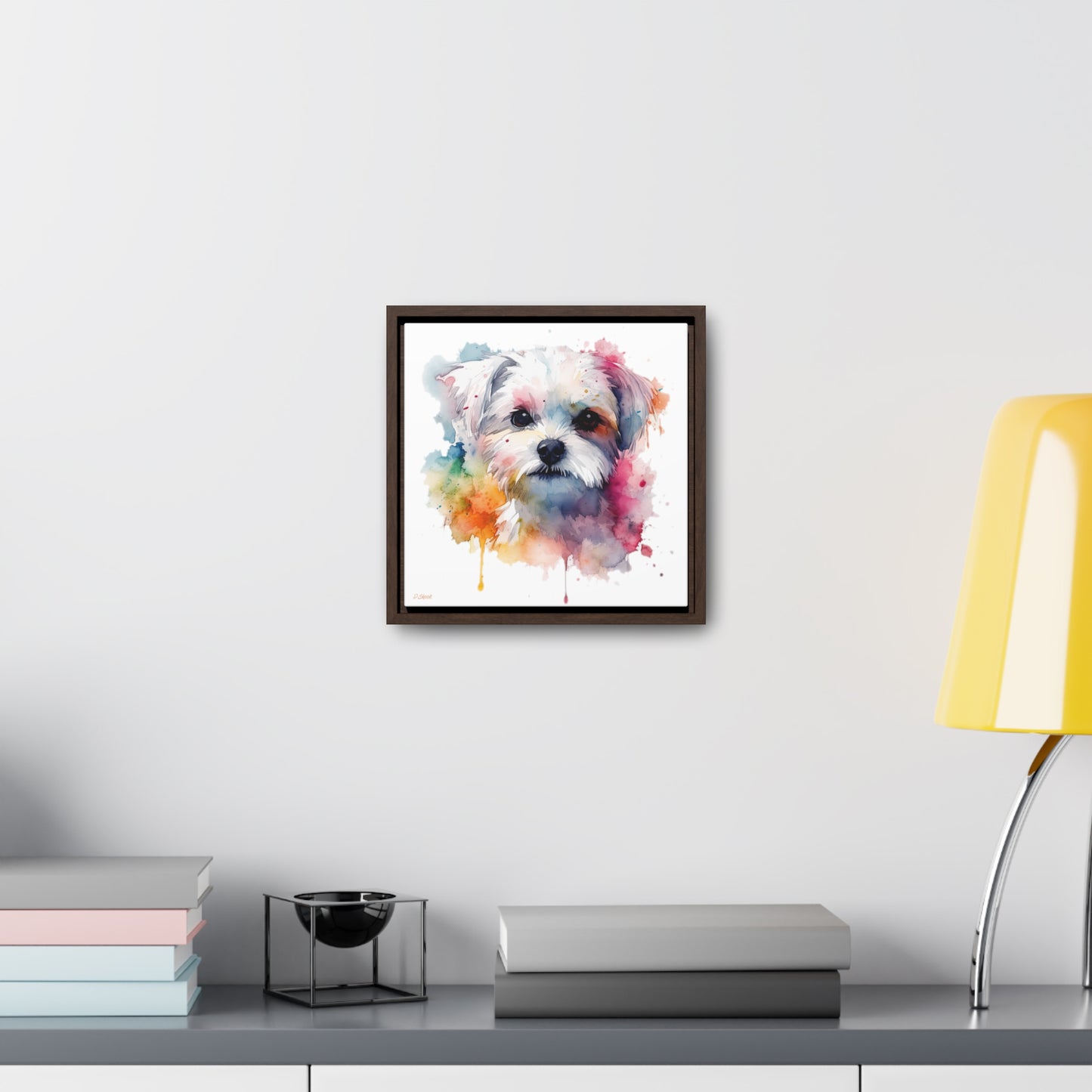 Maltese Dog 1 Gallery Canvas Wraps, Square Frame
