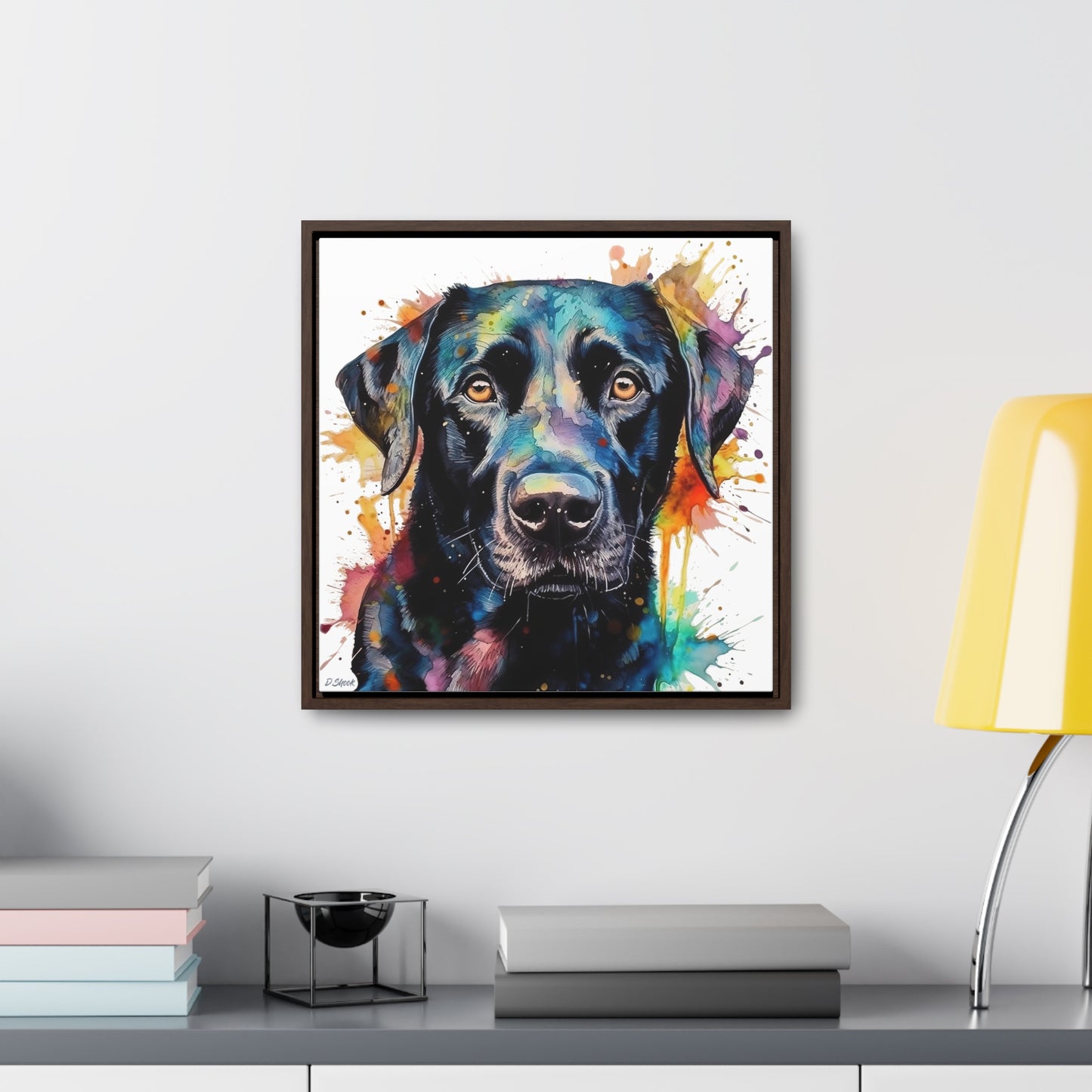 Black Lab 1 Gallery Canvas Wraps, Square Frame