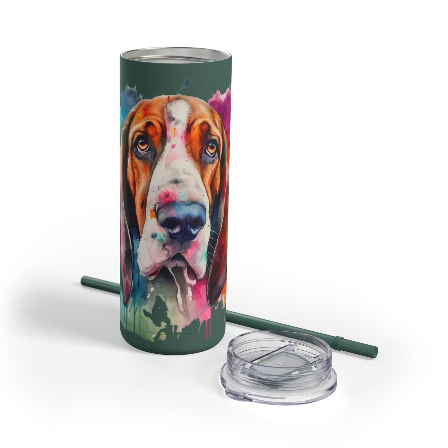 Basset Hound 3 Maars Maker Skinny Matte Tumbler, 20oz