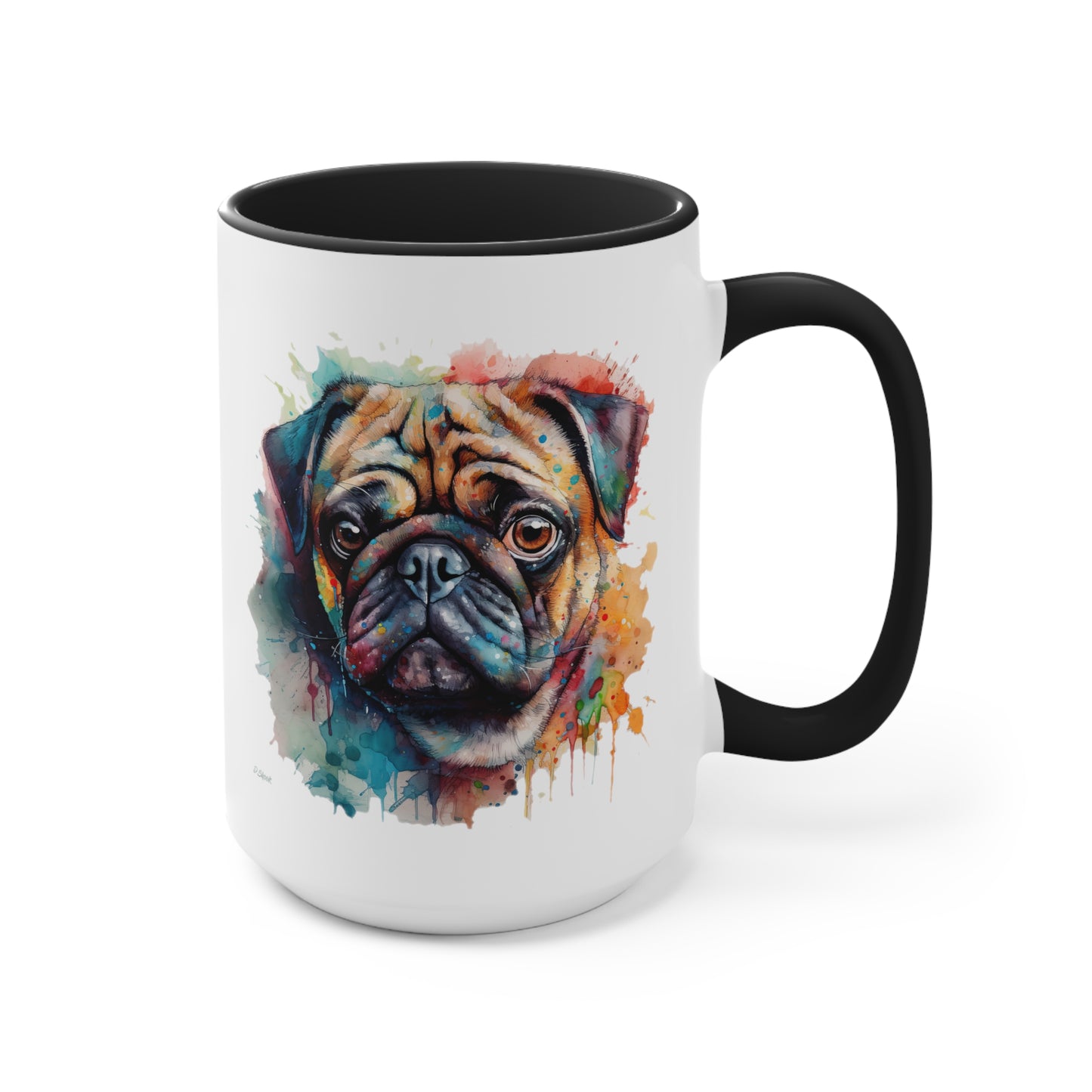 Pug 4 Accent Mugs