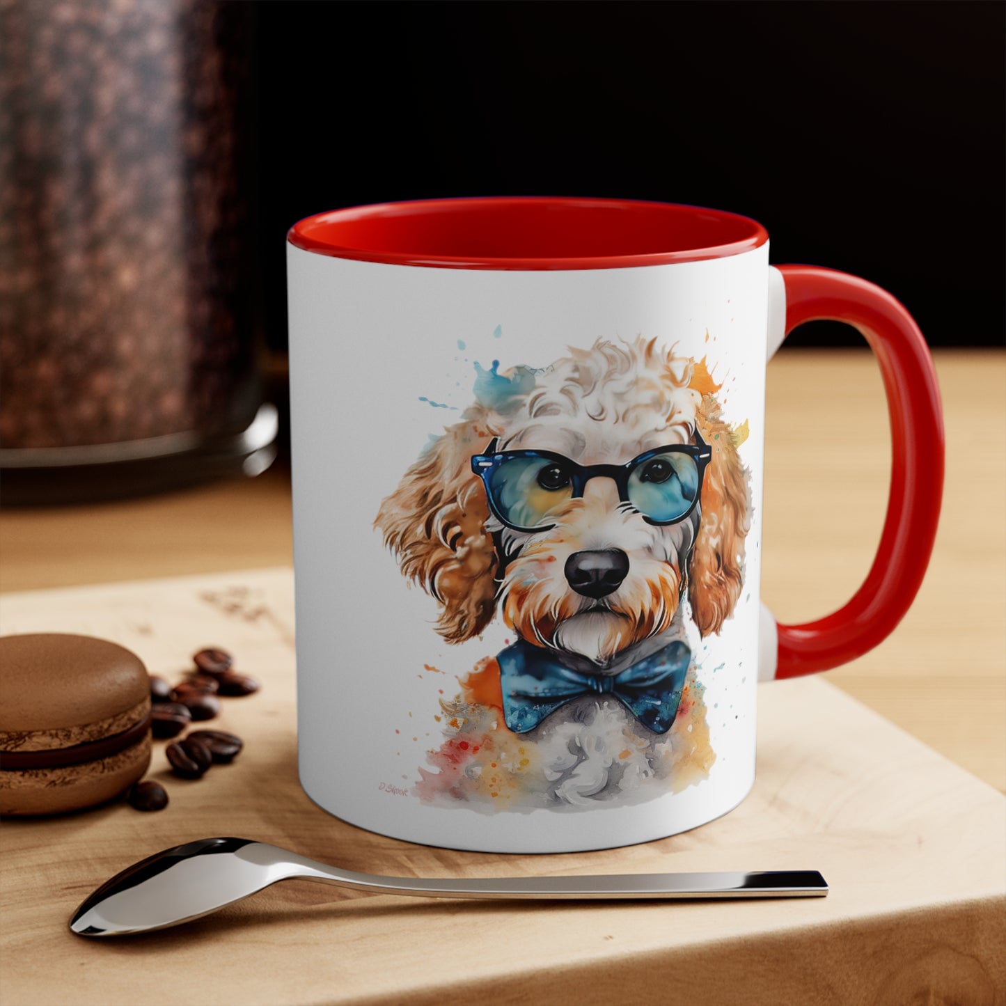 Mini Golden Doodle 9 Accent Mugs