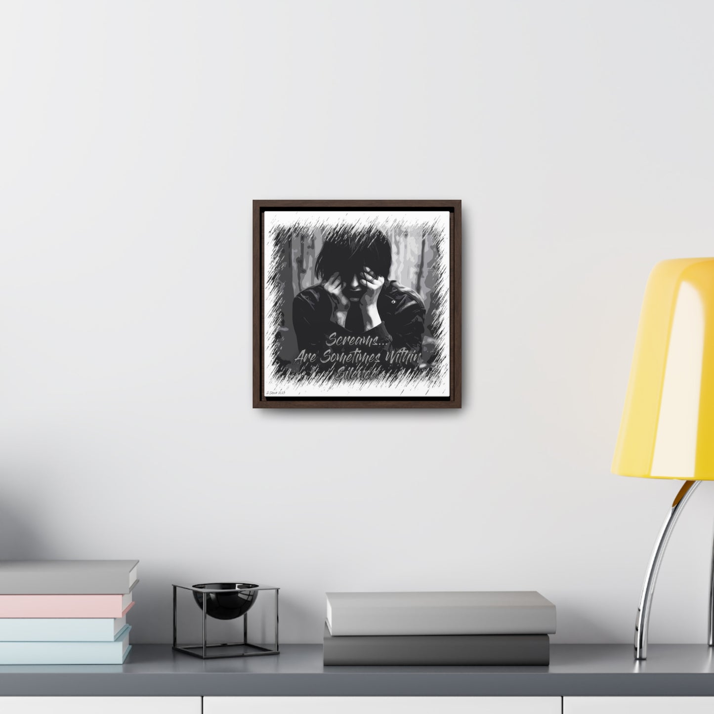 Print Title: Screams, Gallery Canvas Wraps, Square Frame
