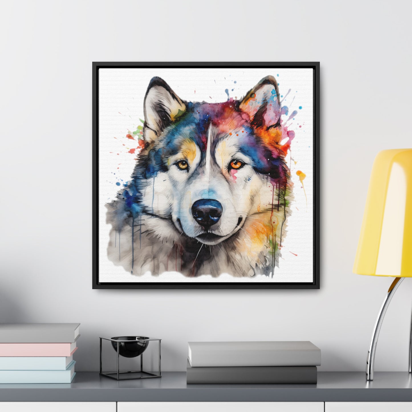 Alaskan Malamute 3 Gallery Canvas Wraps, Square Frame