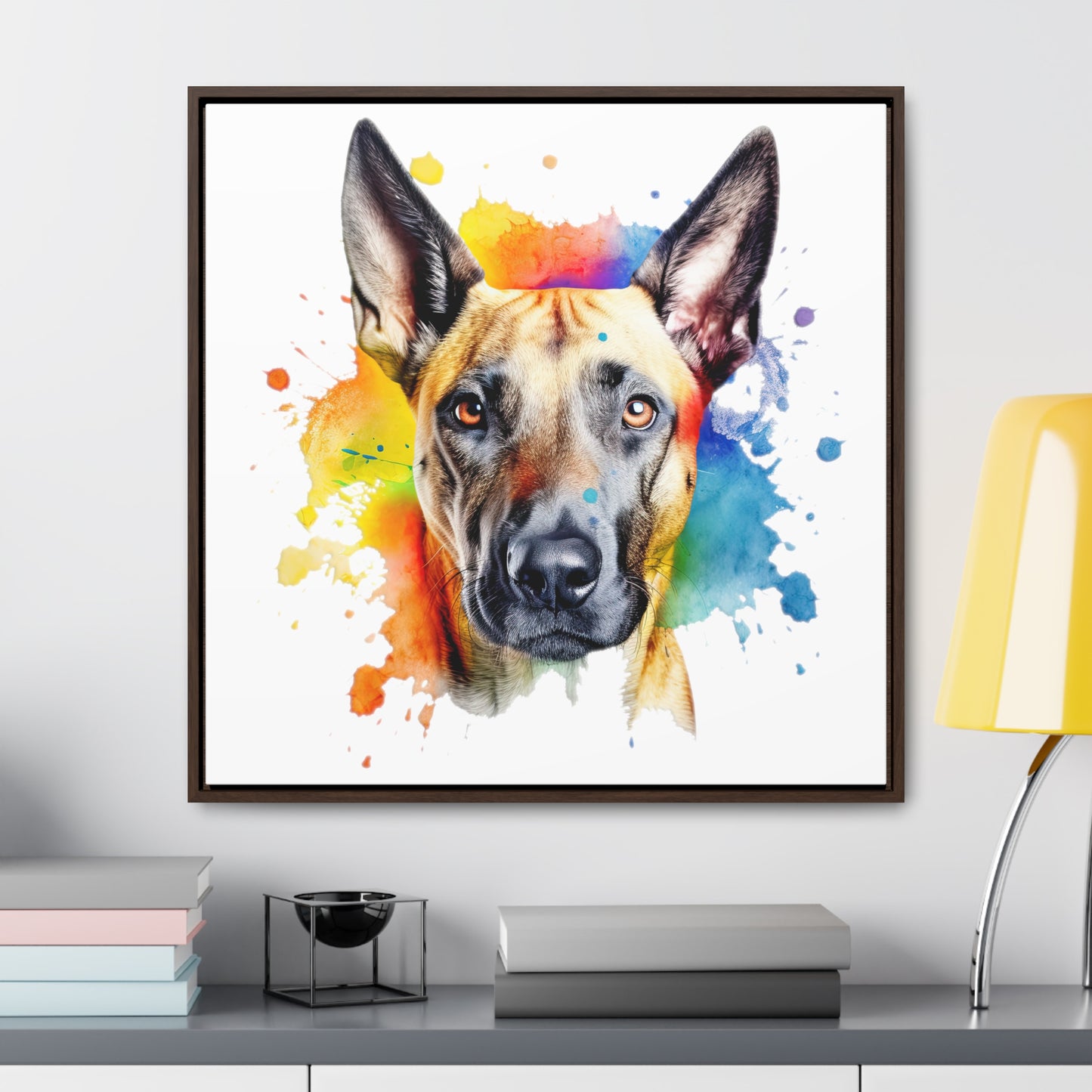 Belgium Malinois 3 Gallery Canvas Wraps, Square Frame