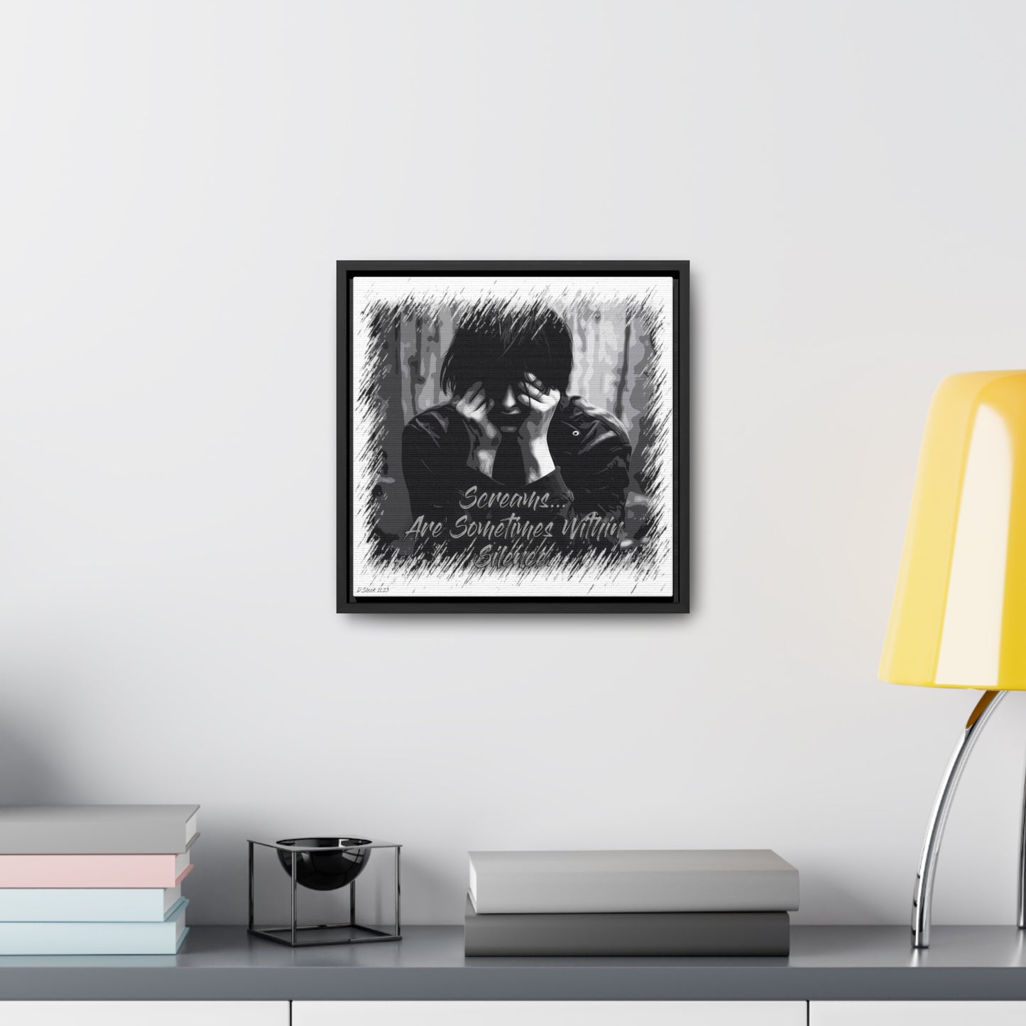 Print Title: Screams, Gallery Canvas Wraps, Square Frame