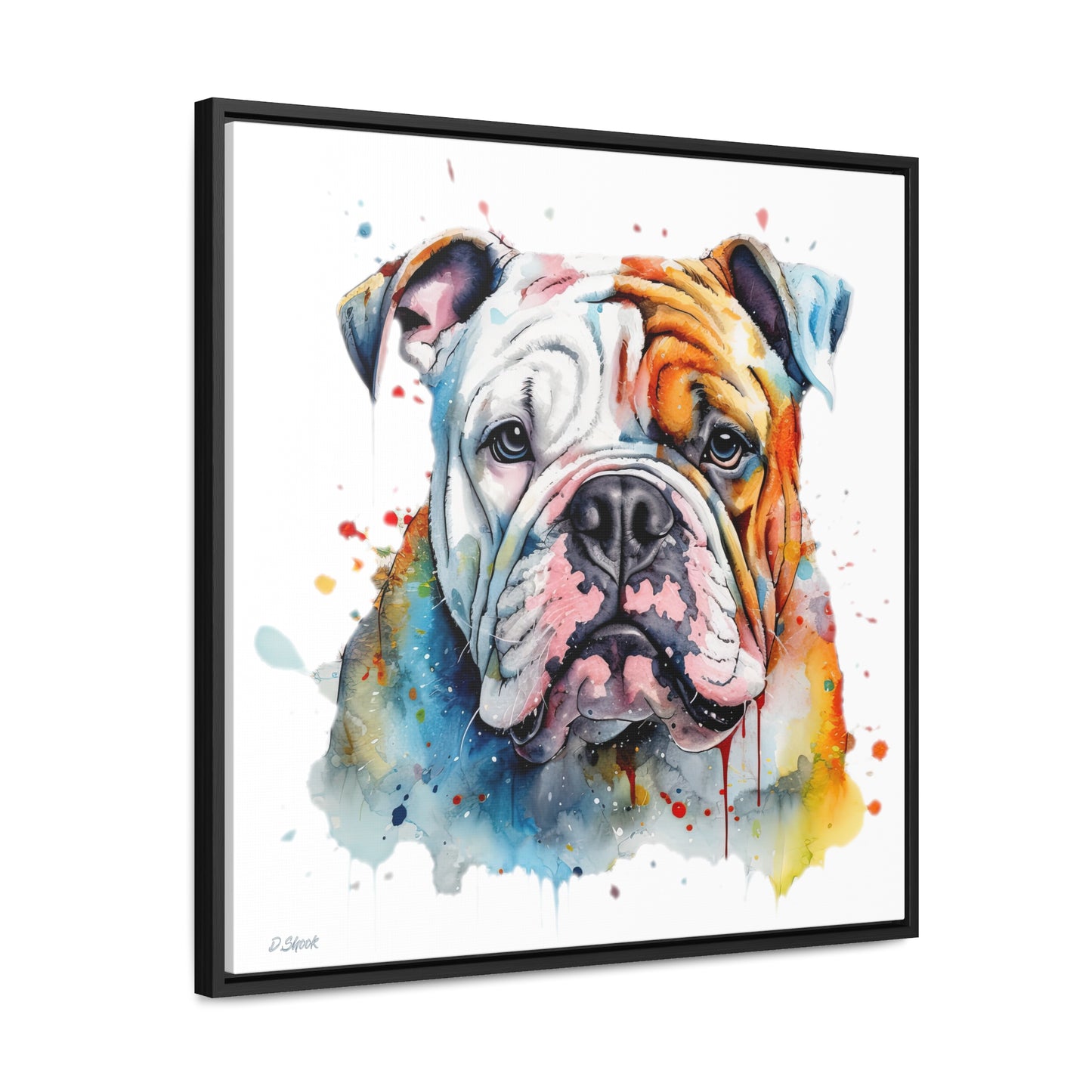 bulldog 3 Gallery Canvas Wraps, Square Frame