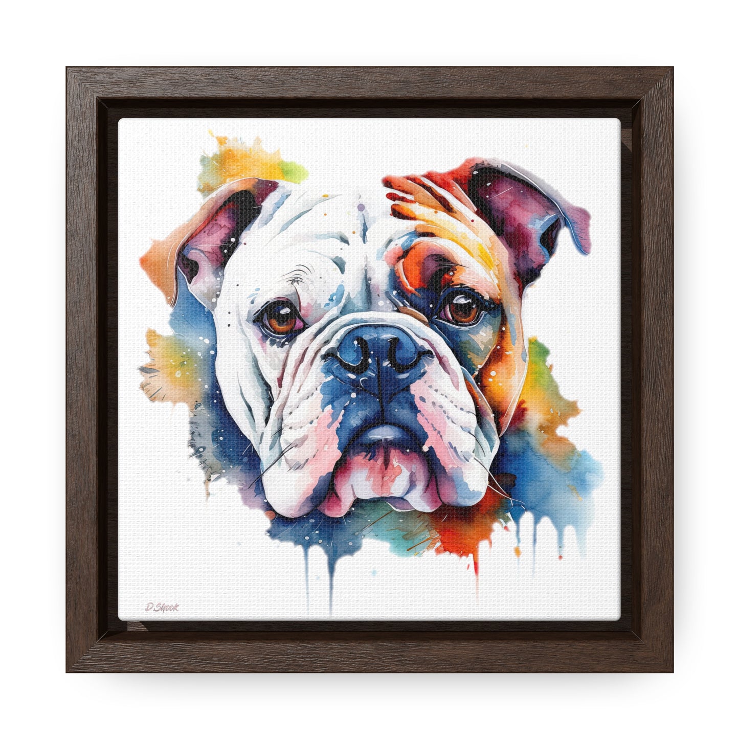bulldog 4 Gallery Canvas Wraps, Square Frame