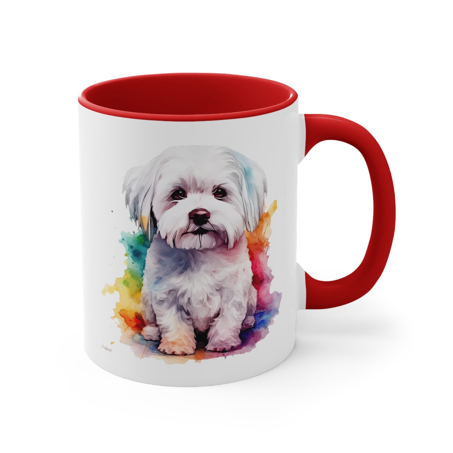 Maltese Dog 3 Accent Mugs