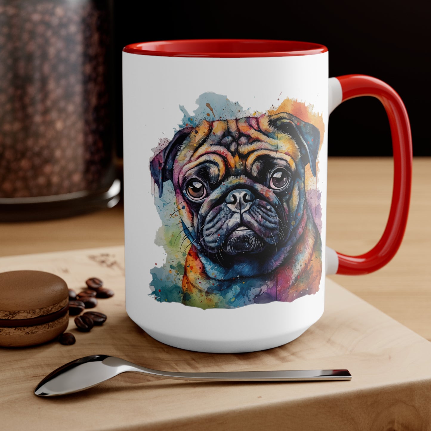 Pug 2 Accent Mugs