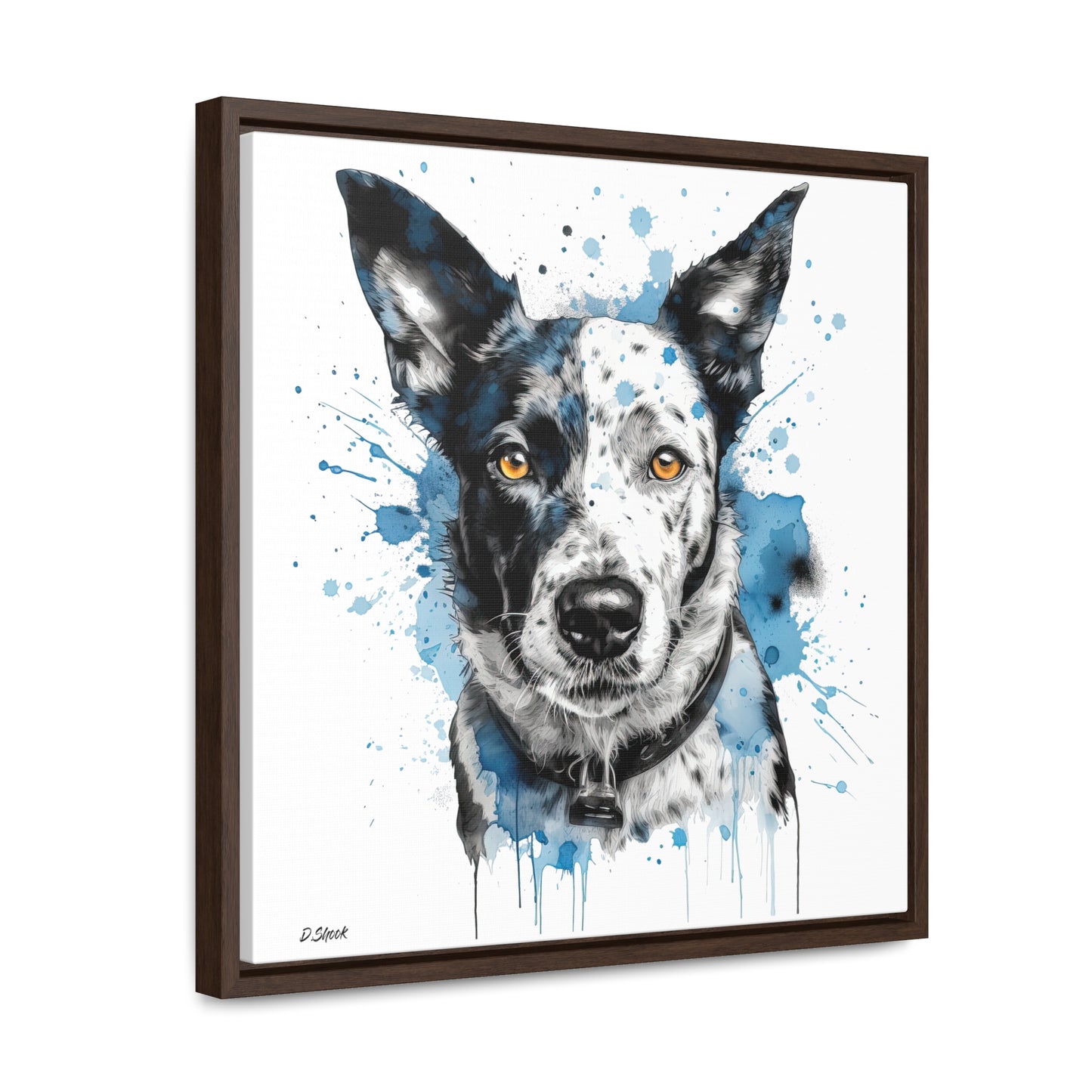 Blue Heeler 3 Gallery Canvas Wraps, Square Frame