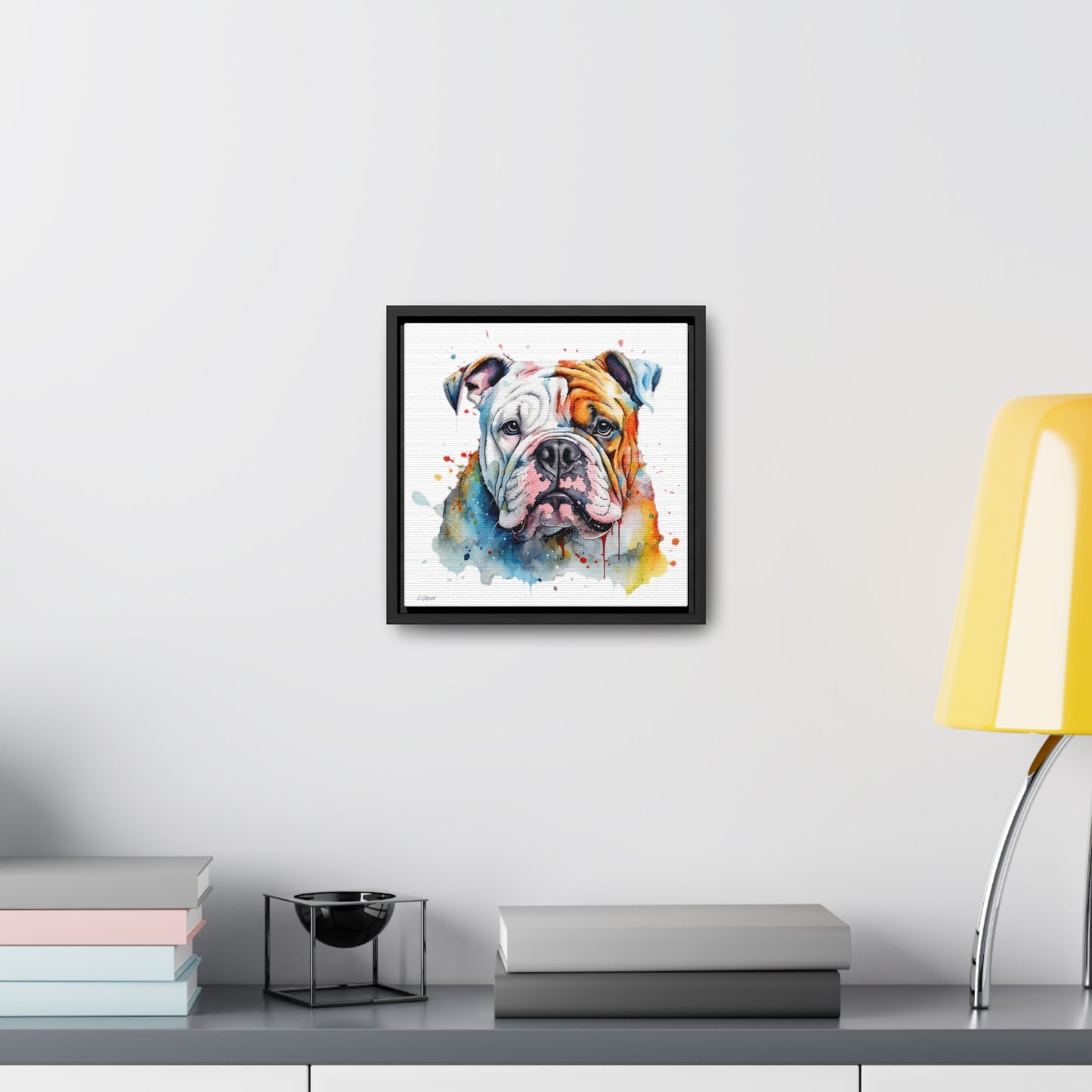 bulldog 3 Gallery Canvas Wraps, Square Frame