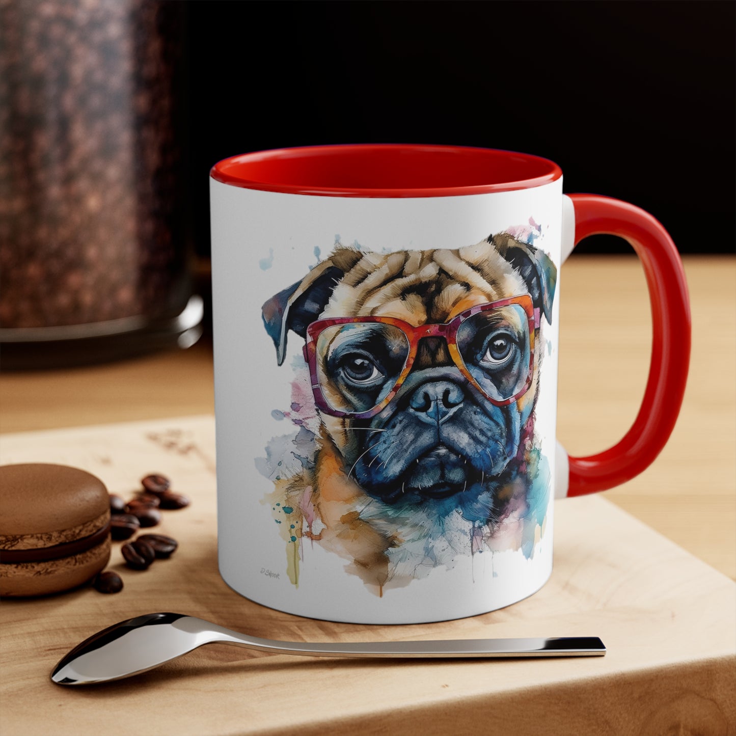 Pug 6 Accent Mugs