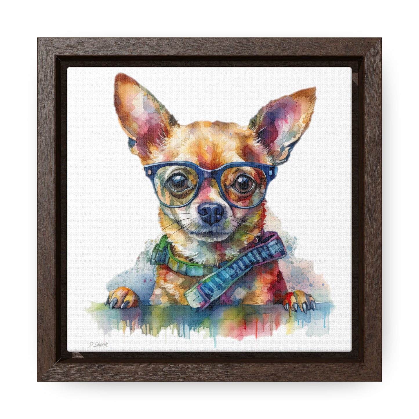 Chihuahua 4 Gallery Canvas Wraps, Square Frame