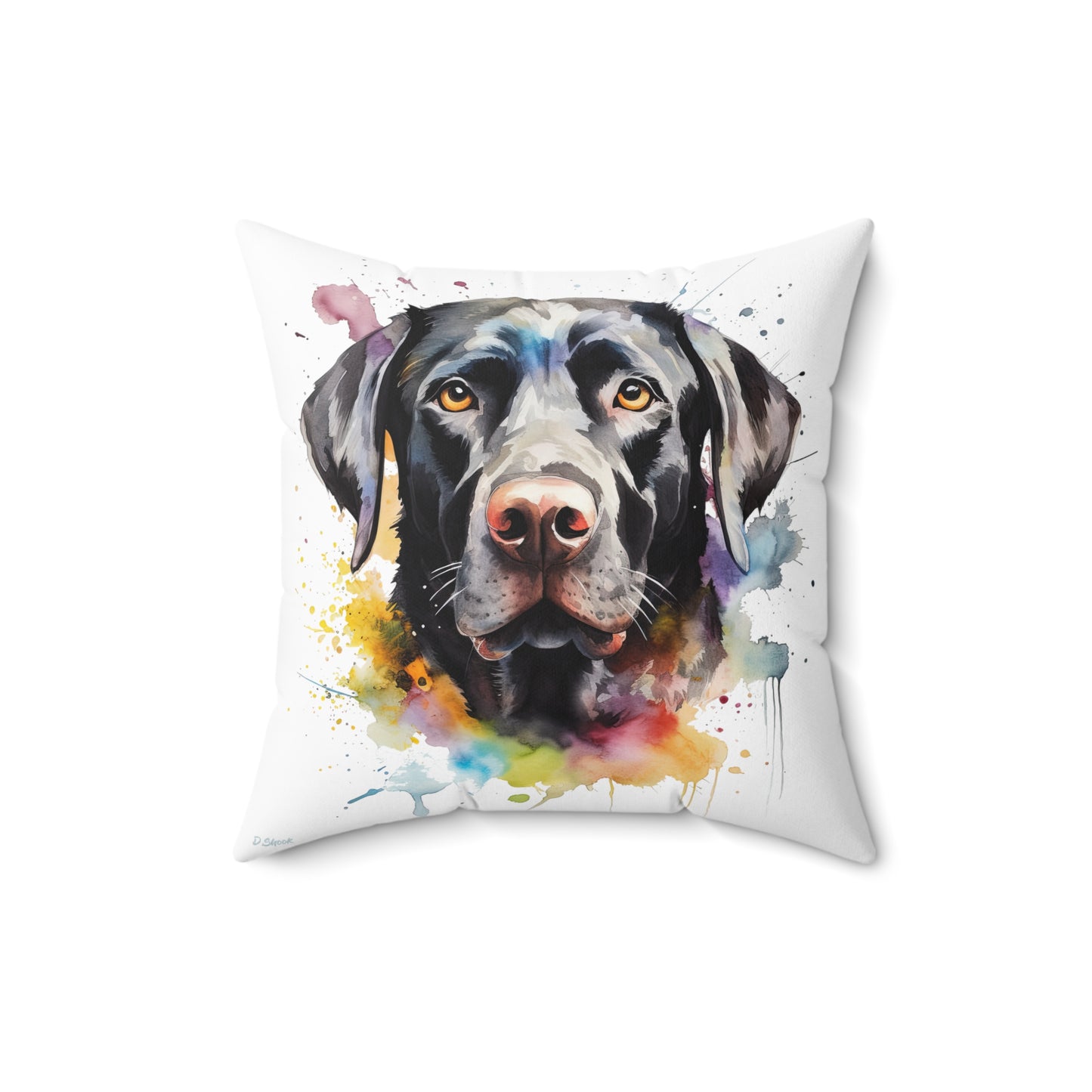 Black Lab 6 Spun Polyester Square Pillow