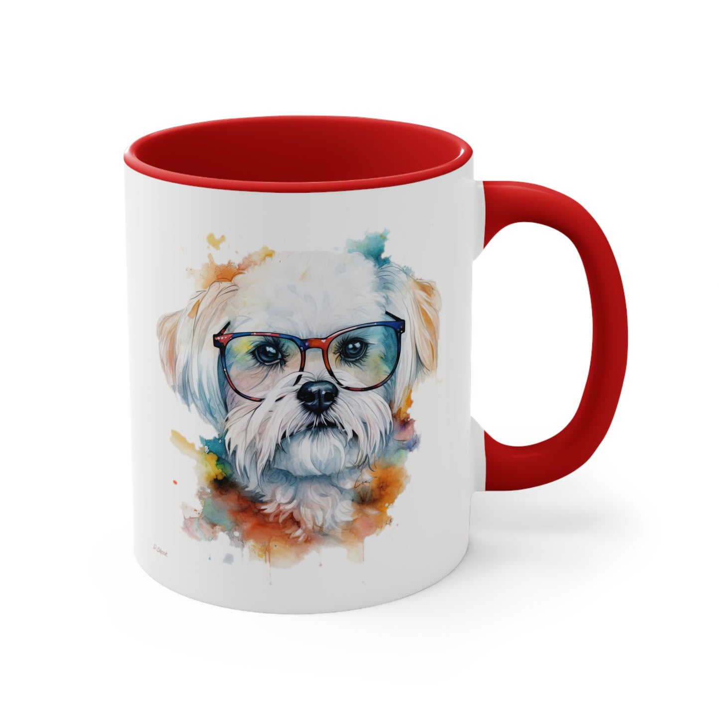 Maltese Dog 5 Accent Mugs