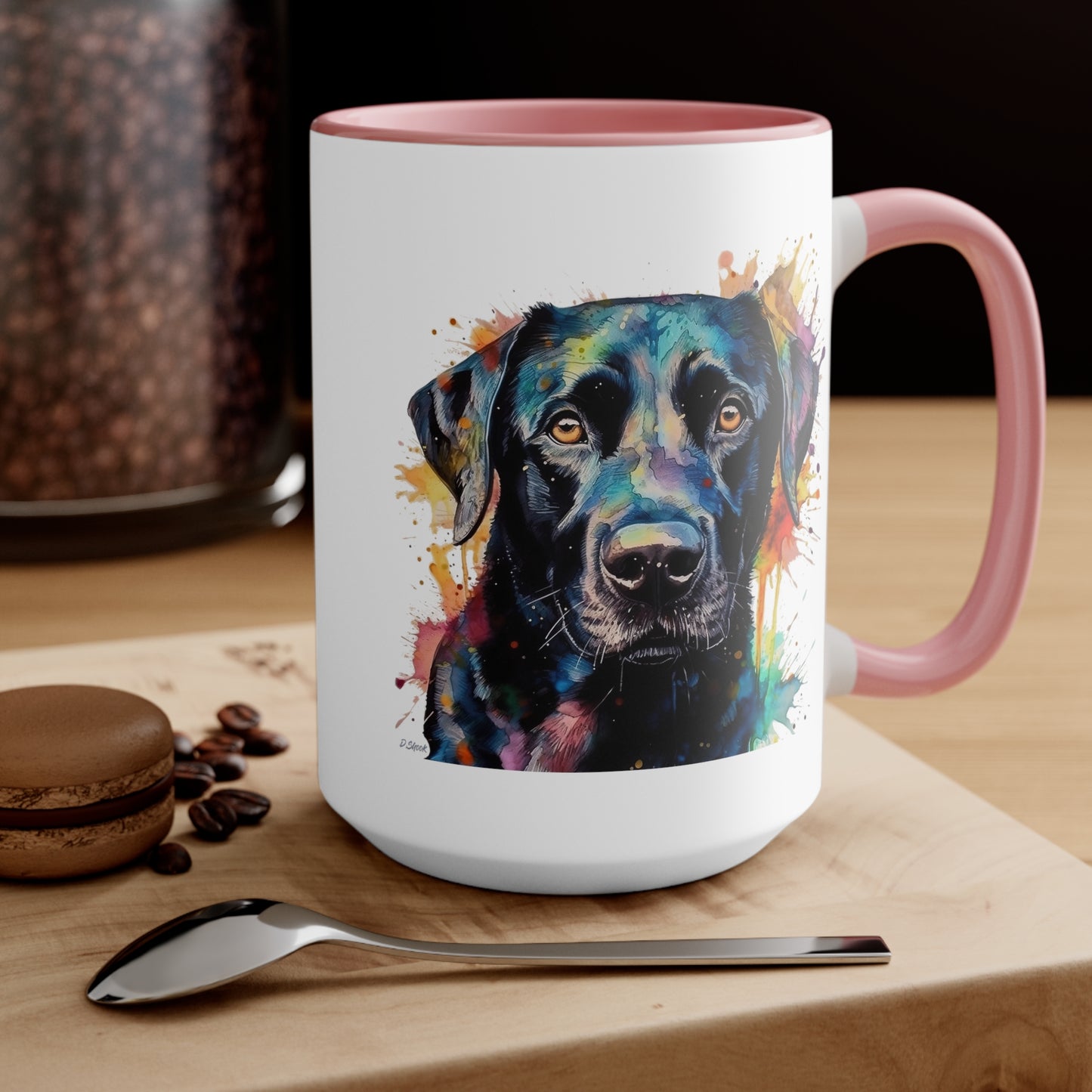 Black Lab 1 Accent Mugs