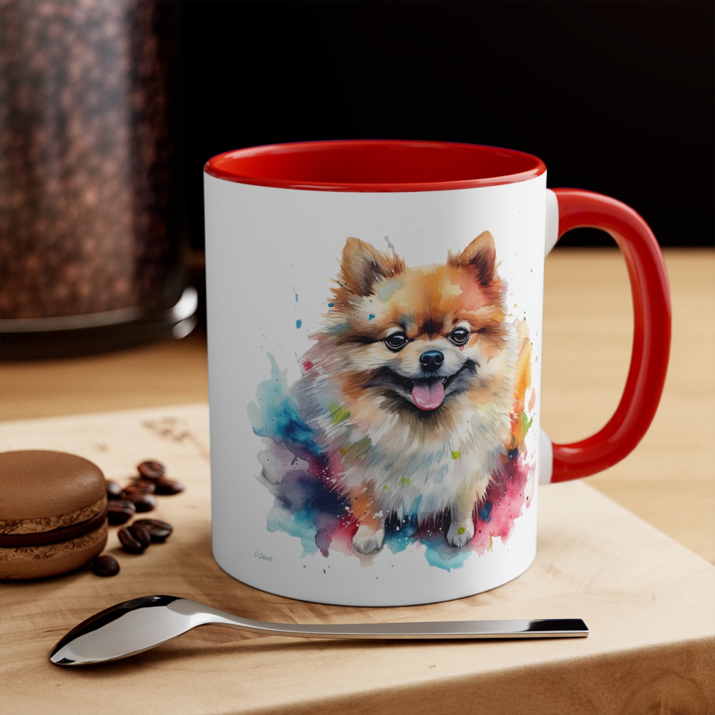Pomeranian 2 Accent Mugs