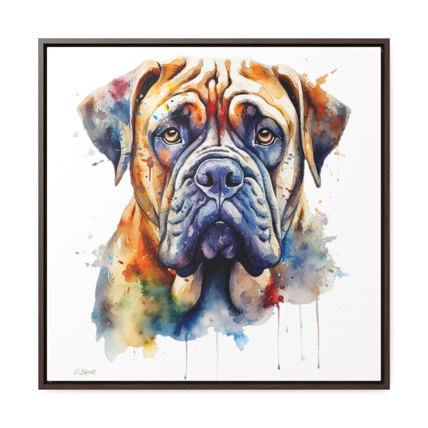 Bullmastiff 3 Gallery Canvas Wraps, Square Frame