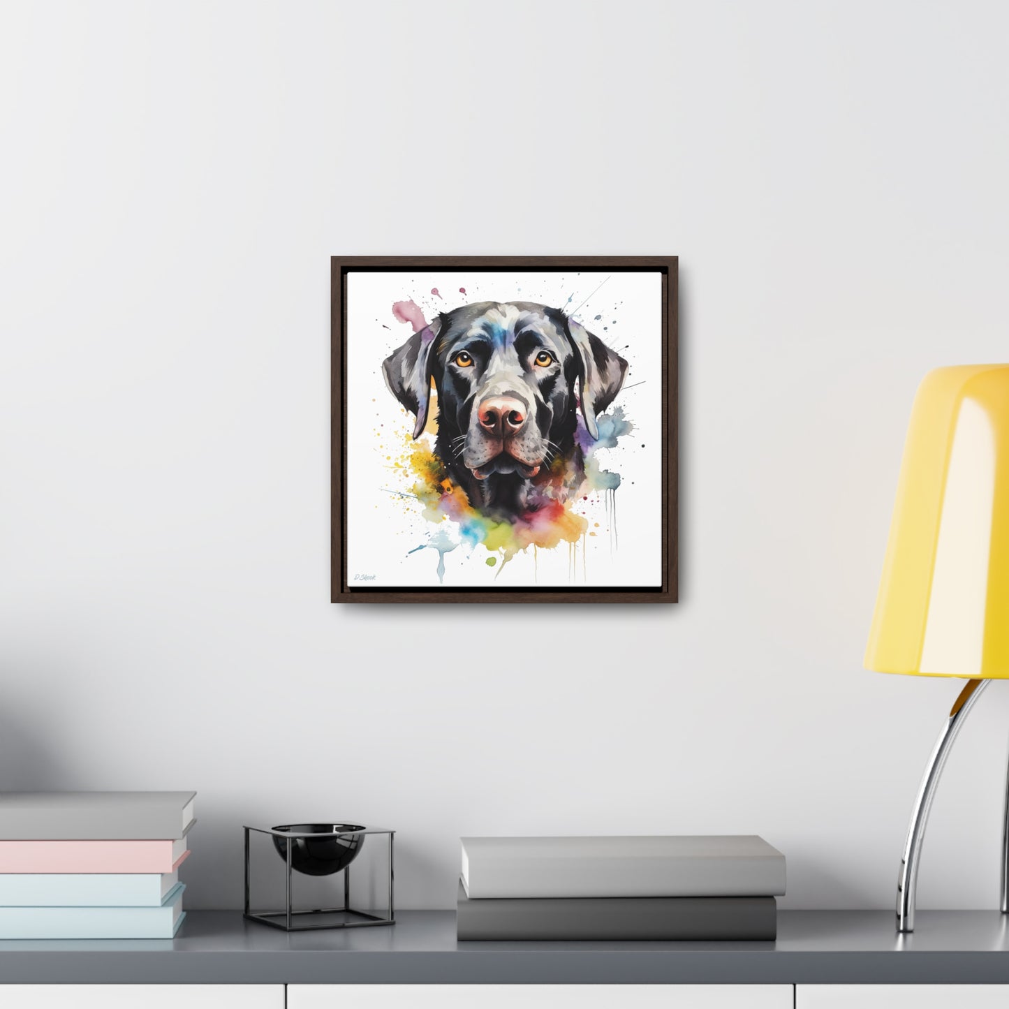 Black Lab 6 Gallery Canvas Wraps, Square Frame