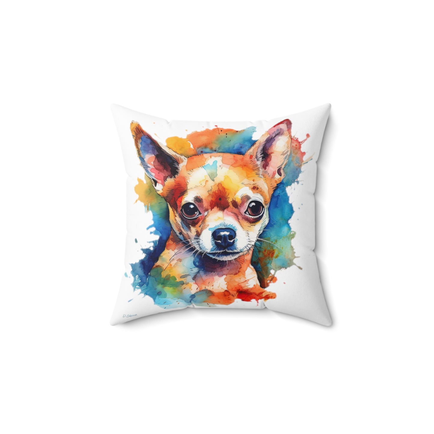 Chihuahua 6 Spun Polyester Square Pillow