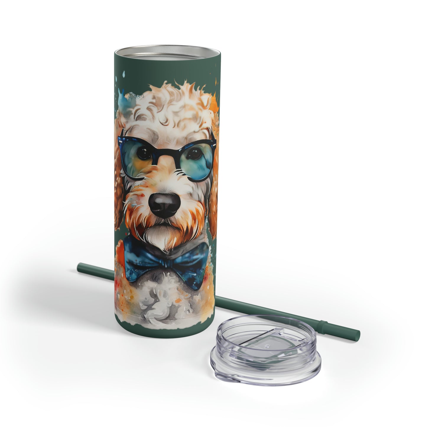 Mini Golden Doodle 9 Maars Maker Skinny Matte Tumbler, 20oz