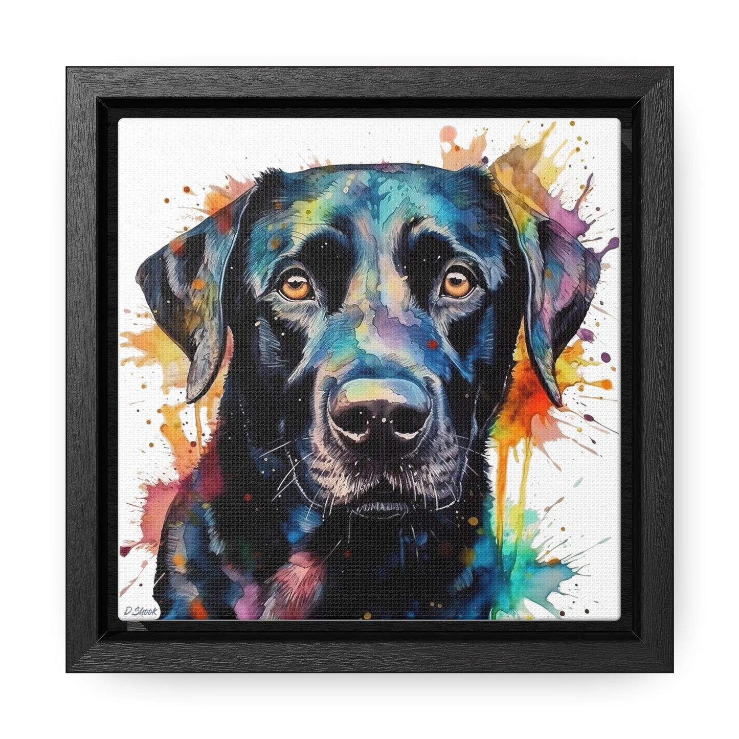 Black Lab 1 Gallery Canvas Wraps, Square Frame