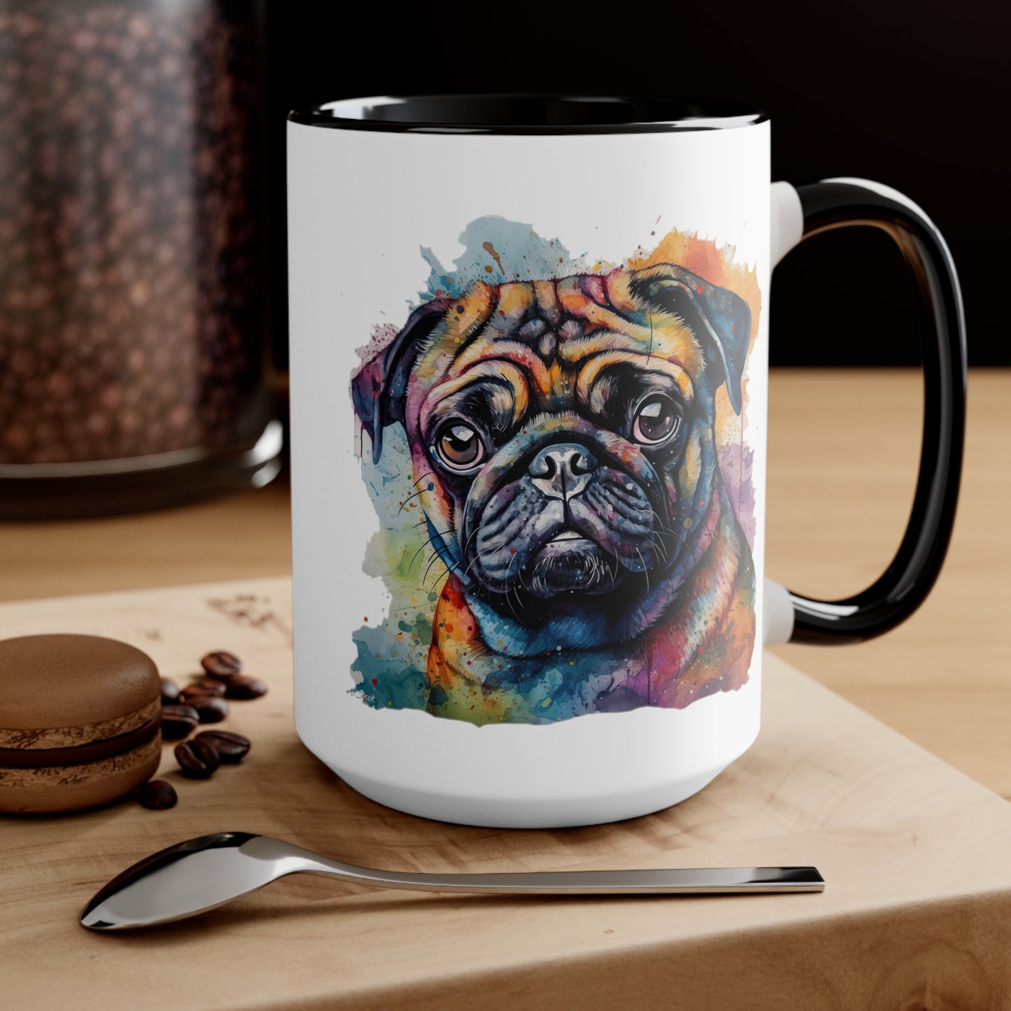 Pug 2 Accent Mugs