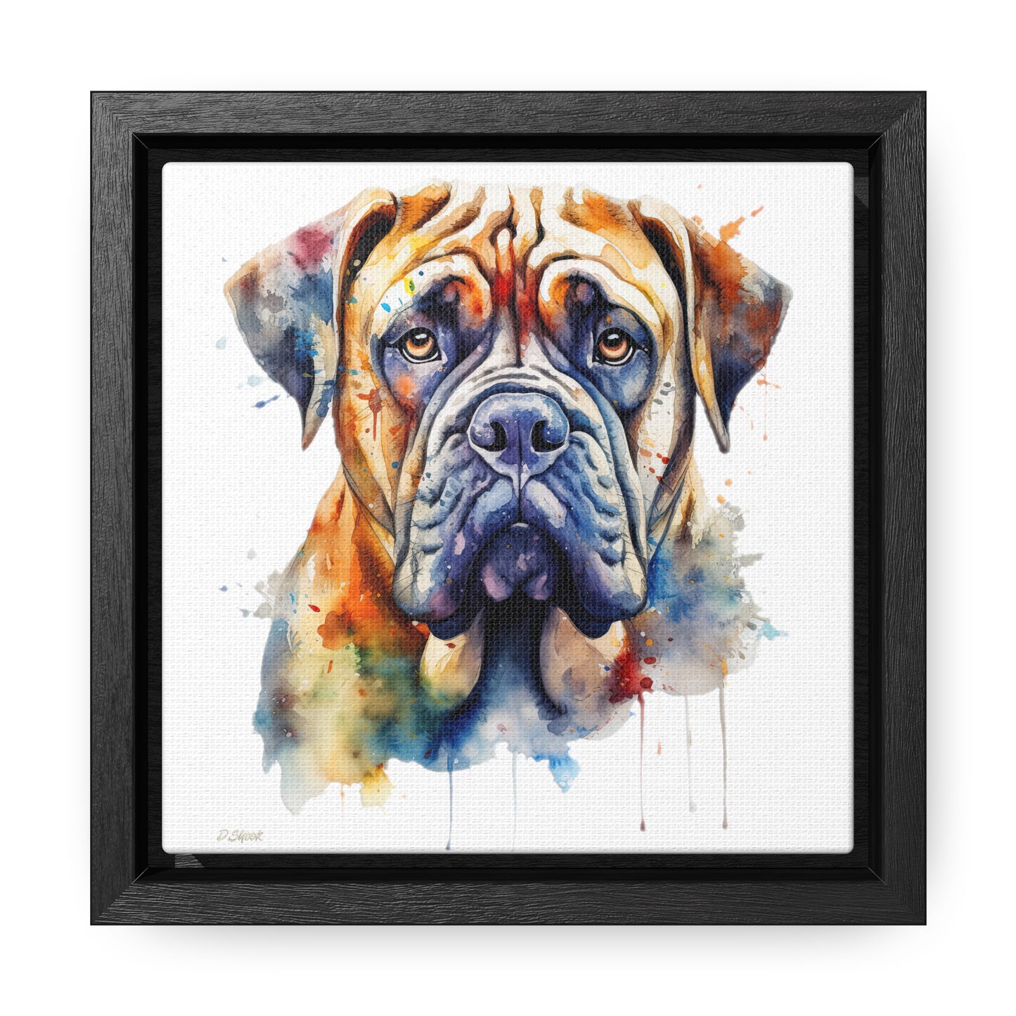 Bullmastiff 3 Gallery Canvas Wraps, Square Frame