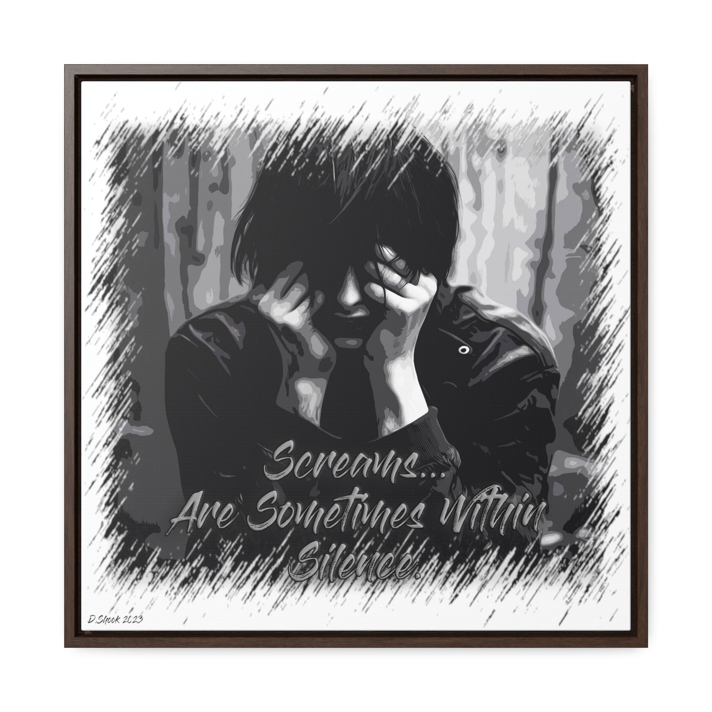 Print Title: Screams, Gallery Canvas Wraps, Square Frame