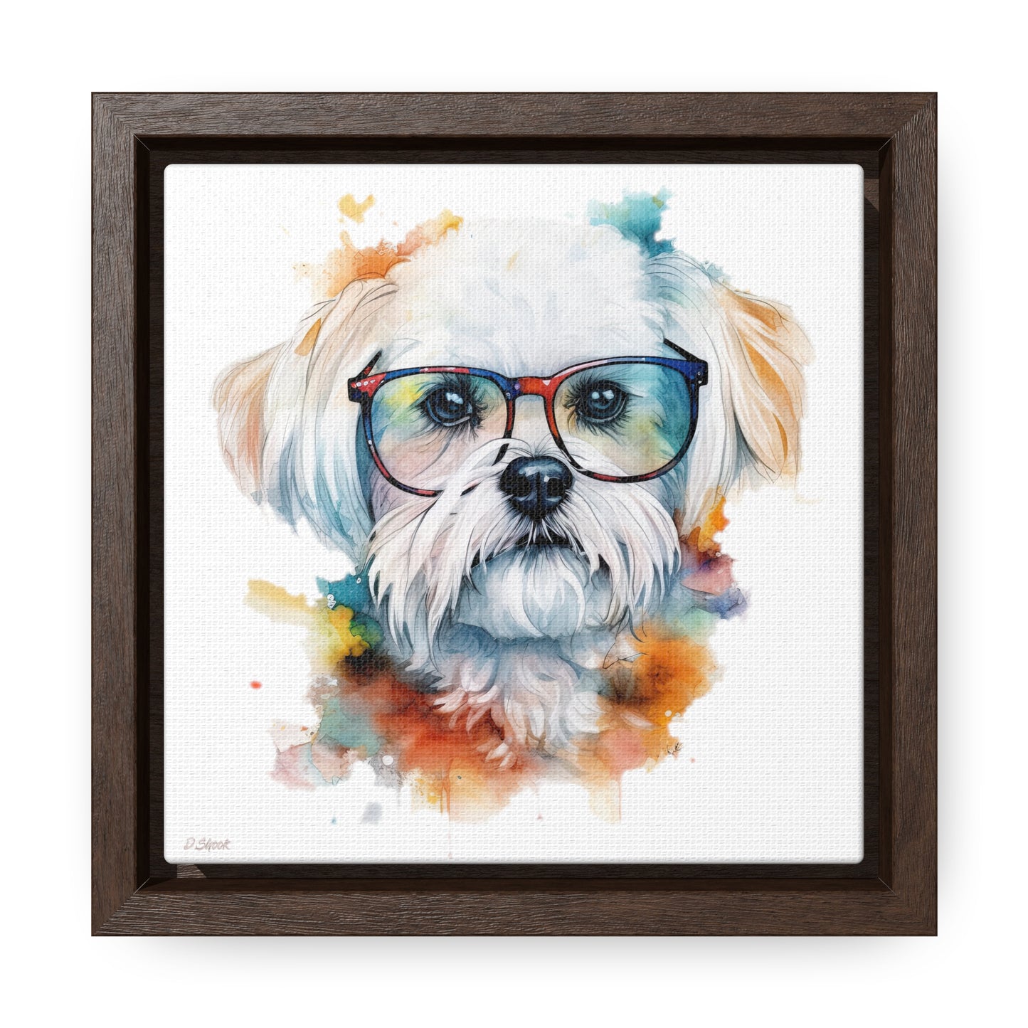 Maltese Dog 5 Gallery Canvas Wraps, Square Frame