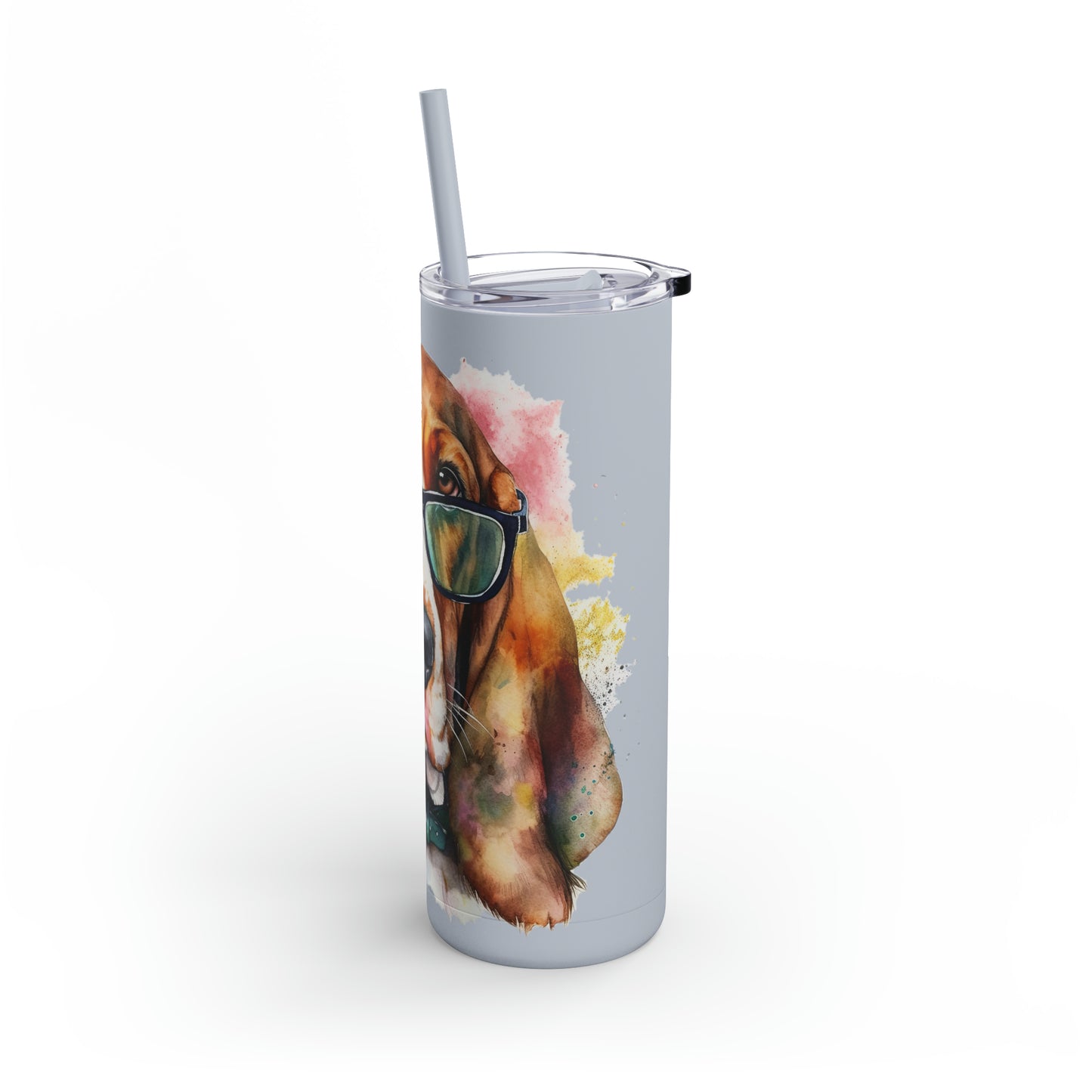 Basset Hound 6 Maars Maker Skinny Matte Tumbler, 20oz