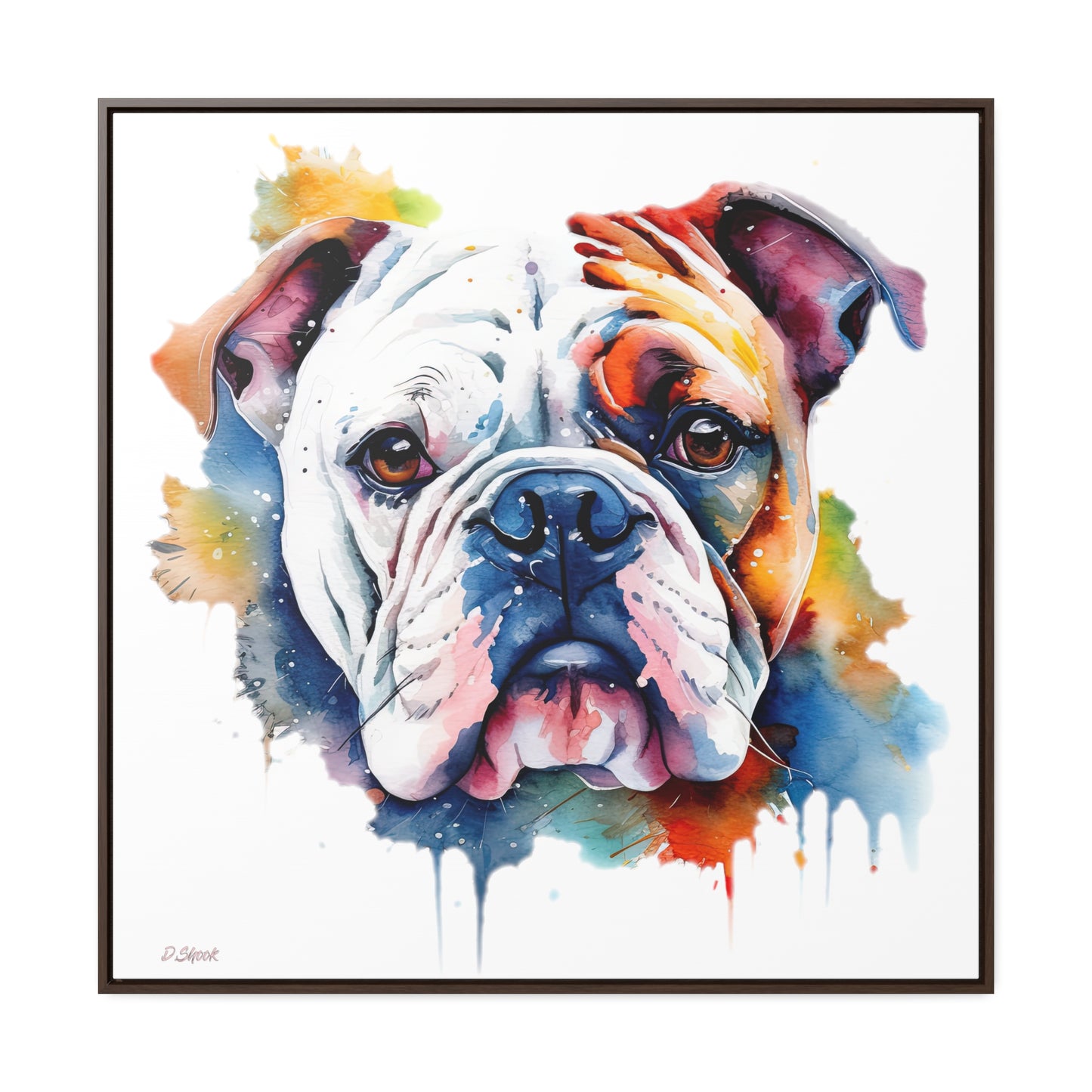bulldog 4 Gallery Canvas Wraps, Square Frame